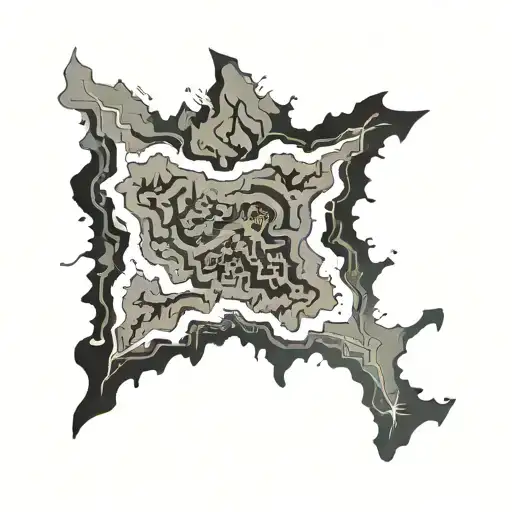 Top Down Island Topography Map