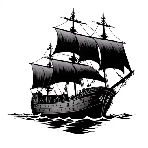 Evil Pirtate Ship With Skeletons