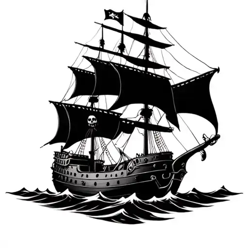 Evil Pirtate Ship With Skeletons