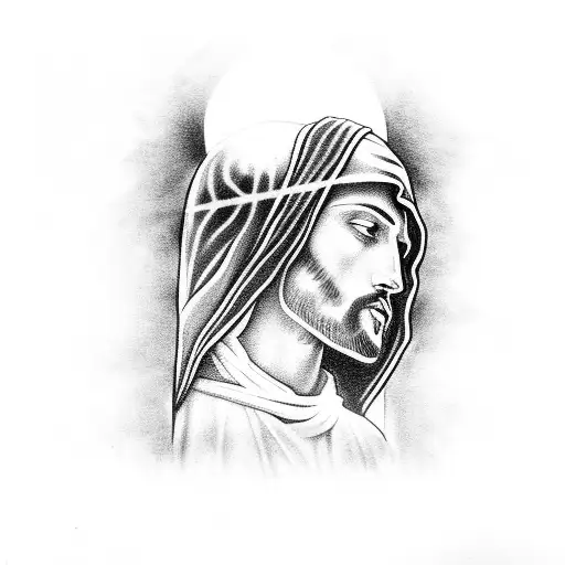 Jesus With A Crow Thorn And Mother Mary Weeping