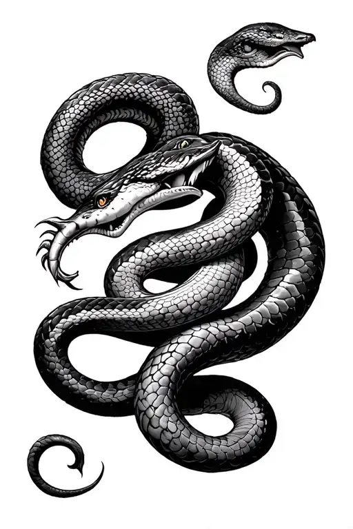 Greek Myth Man Snake Fighting Each Other