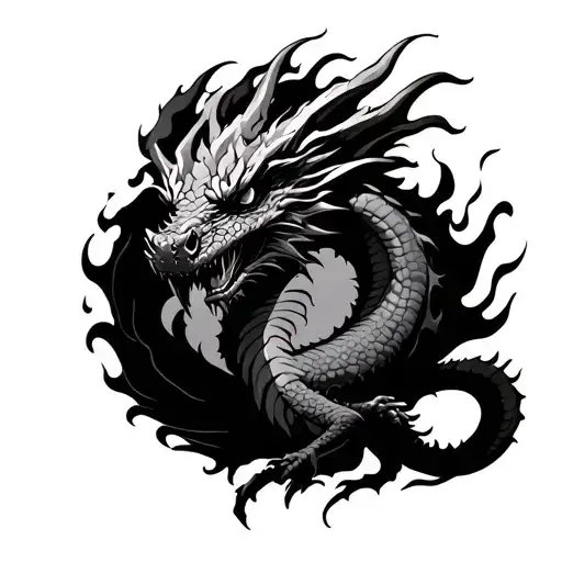 Dragon With Fire Aura