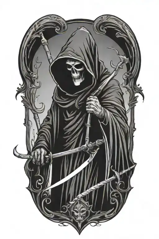 Hooded Reaper Silhouette