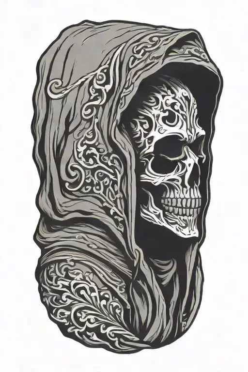 Hooded Reaper Silhouette No Face