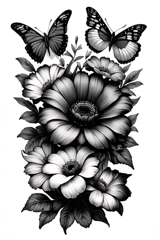 Flowers And Butterflies