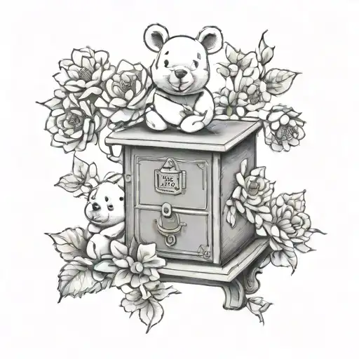 Winni Pooh Music Box With Flowes