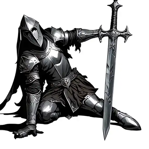 Knight Kneeling With Sword
