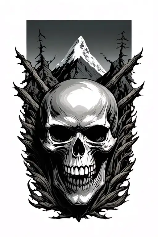 Evil Skull Surrounded My Mountain
