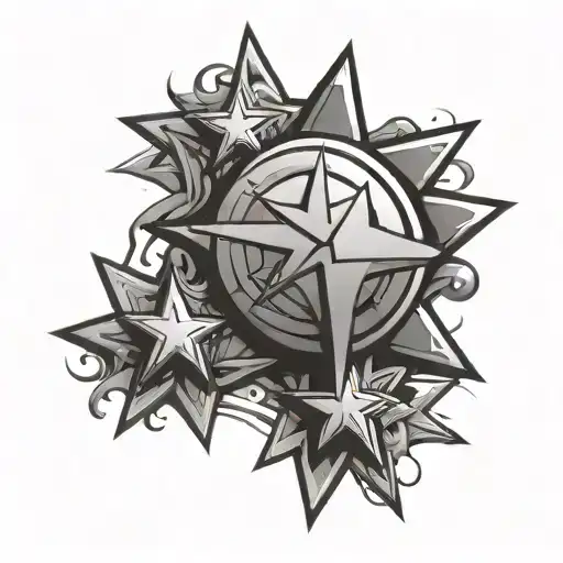 Feg In Graffiti With Three Stars And One Sun In Background