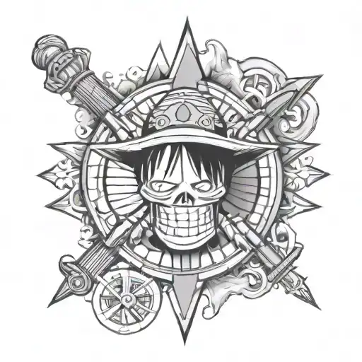 Luffy One Piece And Square And Compass Freemasonry
