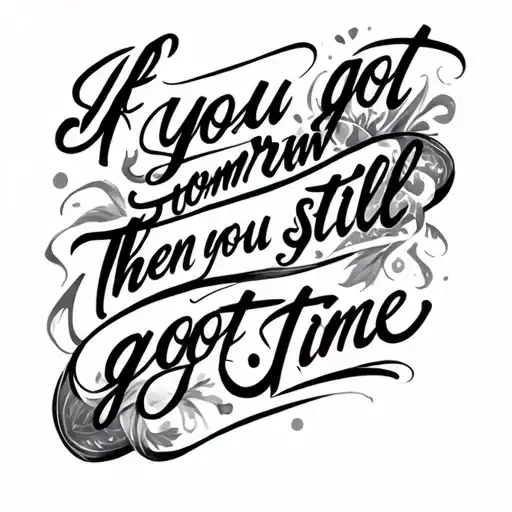 Represent The Quote 'If You Got Tomorrow Then You Still Got Time'