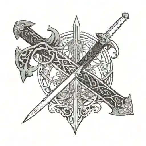 Lord Of The Rings Arogon Sword With Sleep Tokken Logo