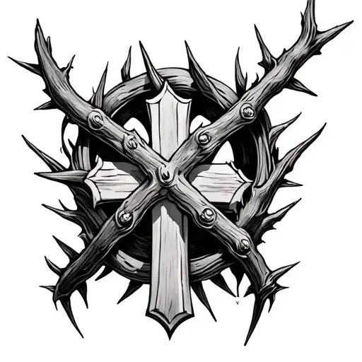 A Cross And Thorn Crown
