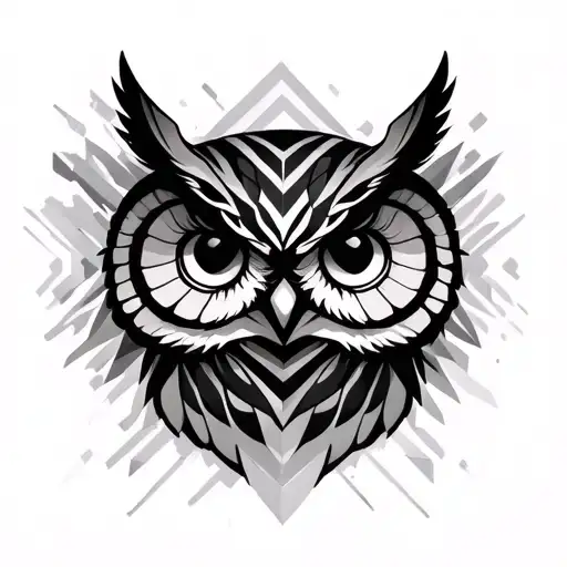 Owl With A Geometric Background