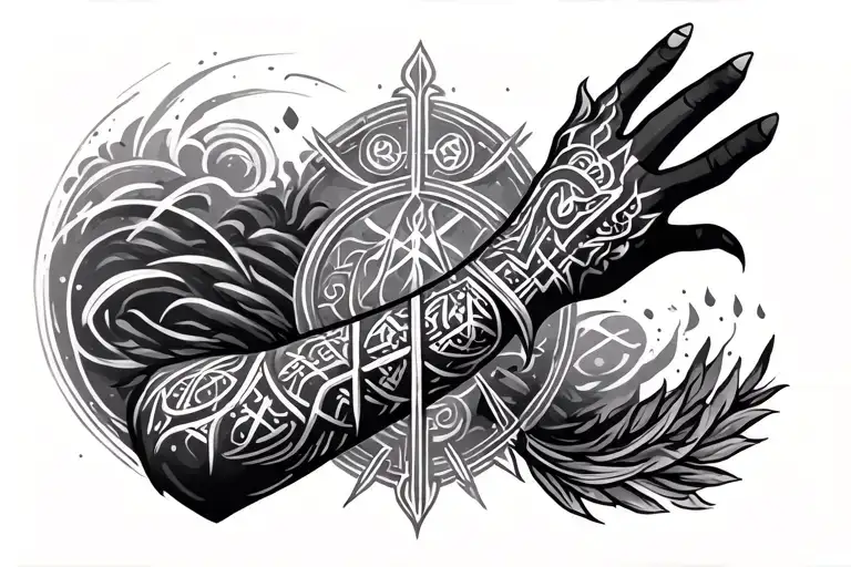 Nordic Runes Forearm Half Sleeve