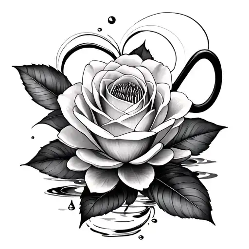 Rose And Water Lilly Infinity Symbol