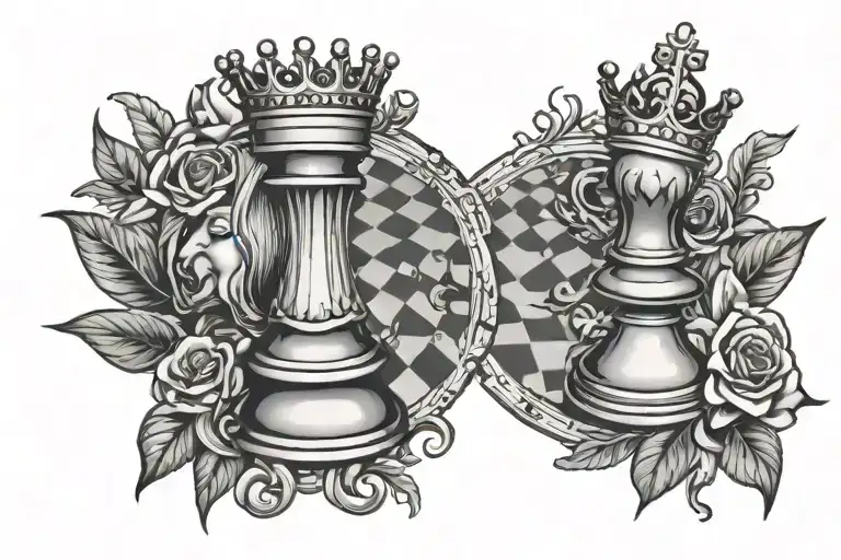 King And Queen Chess Board Design