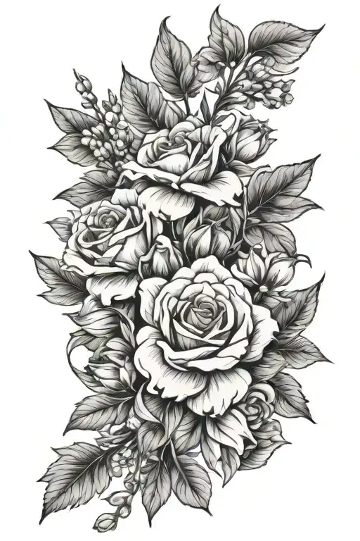 Birth Flower Bouquet Tied