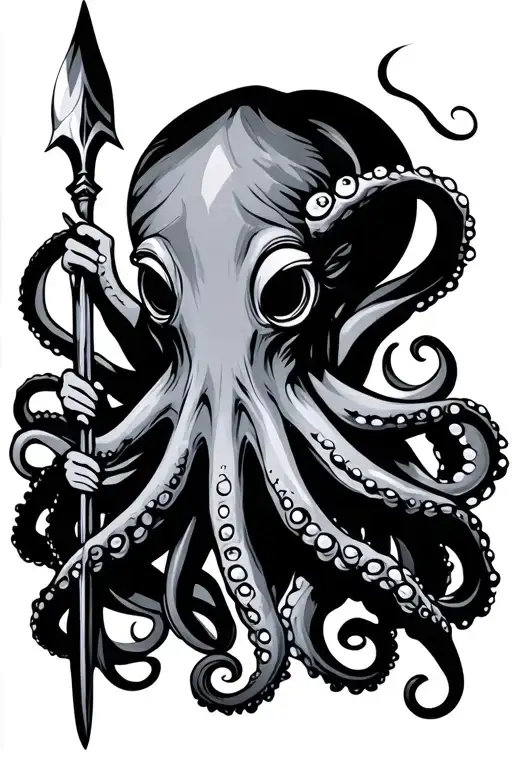 Octopus Holding Spear