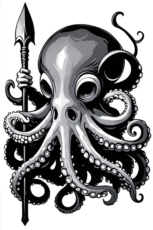Octopus Holding Spear