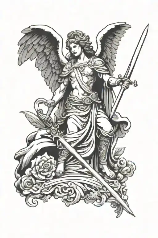Guardian Angel Holding A Sword