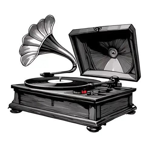 Record Player With Gramophone Incorporating Country And Rock Music