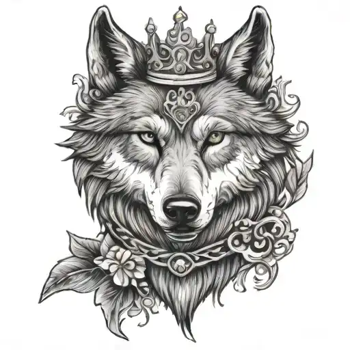 Wolf Eating A Crown