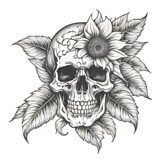 Sunflower Skull