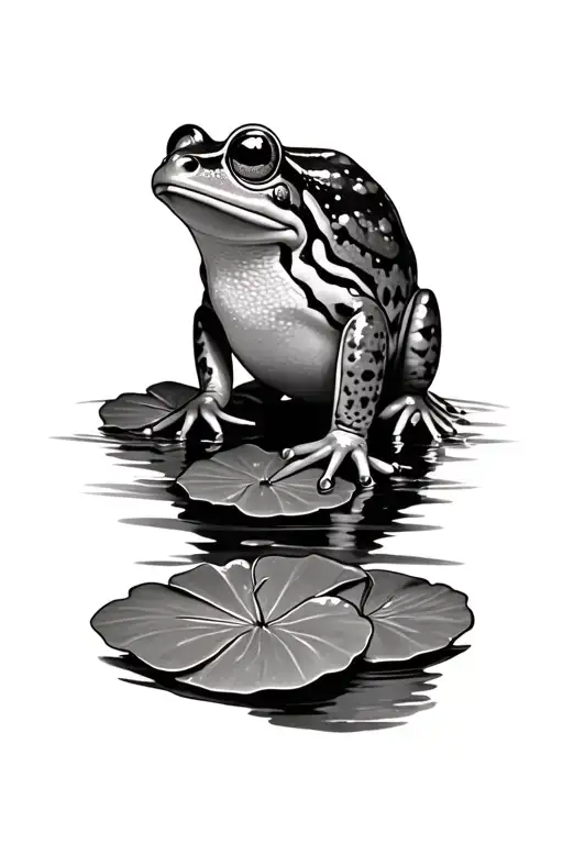 A Frog And Three Lily Pads