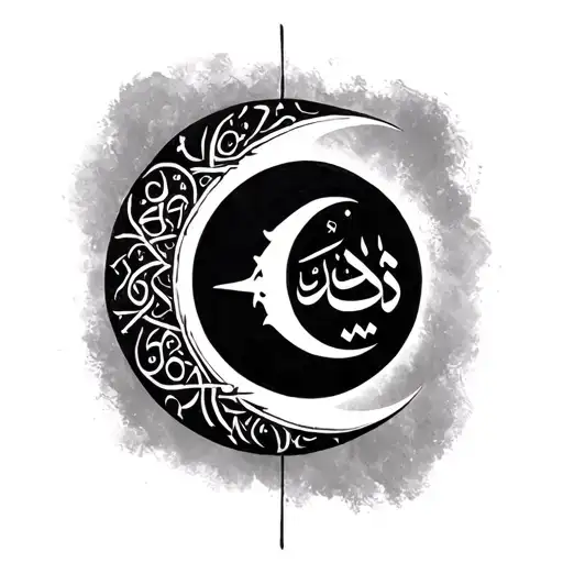 Muslim Crescent On His Chest And Inside His Inscription Father In Arabic In Small Print