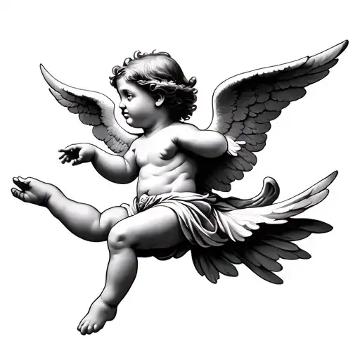 Cherub Angel Flying Away
