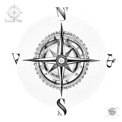 A Compass With A Sea Vibe And Coordinates 44 6 6 N 14 55 28 E