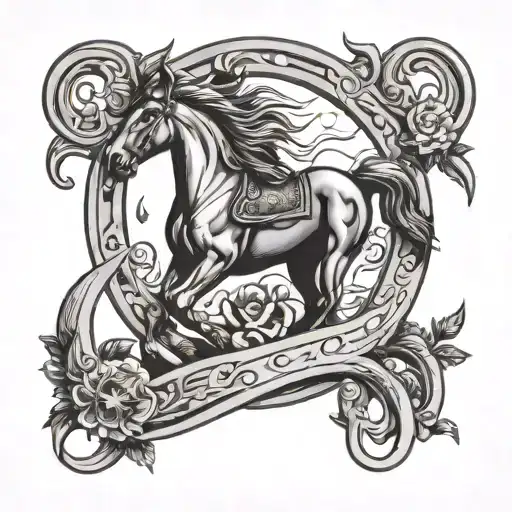 Horse Shoe And Bird Rising