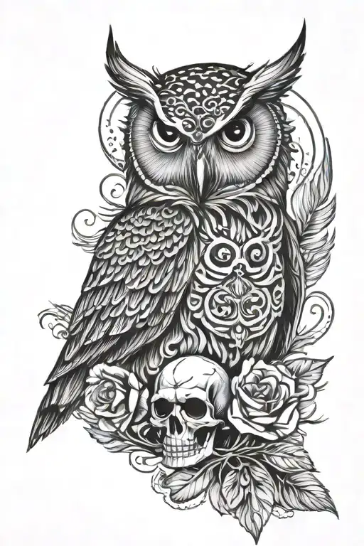 Owl And Skull