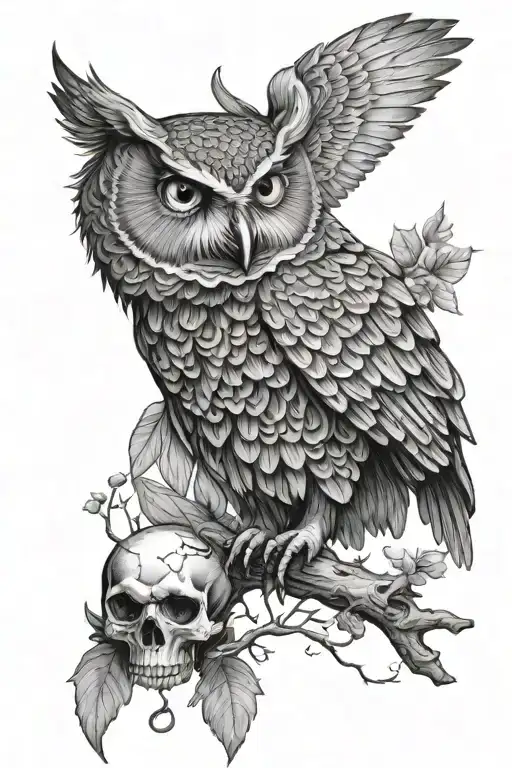 Owl And Skull