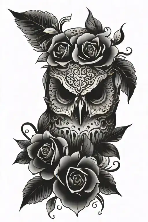 Owl Skull Flowers