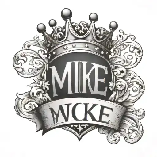 Name Written Mike With Crown