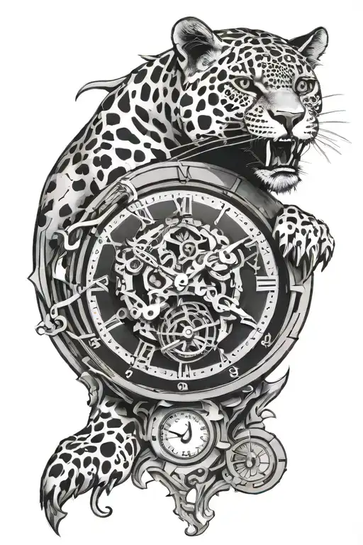 Jaguar Broken Clock Face