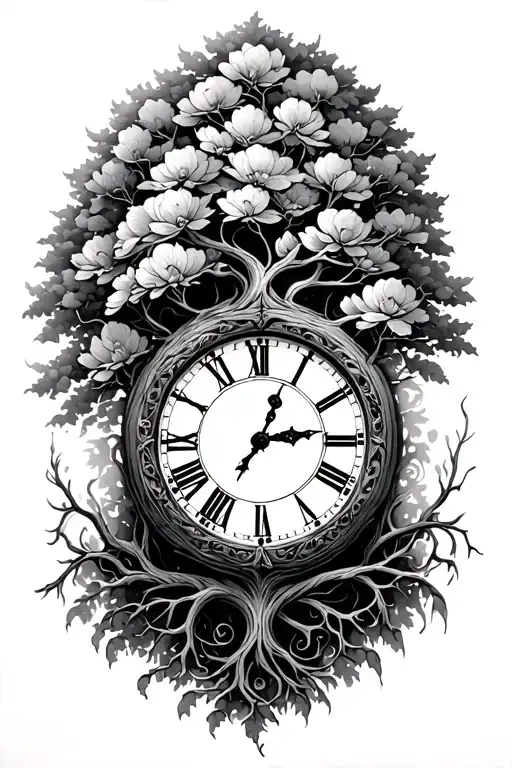 Tree Of Life With Clock Face