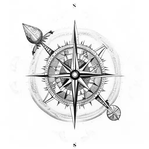 A Compass With A Sea Vibe And Coordinates 44 6 6 N 14 55 28 E