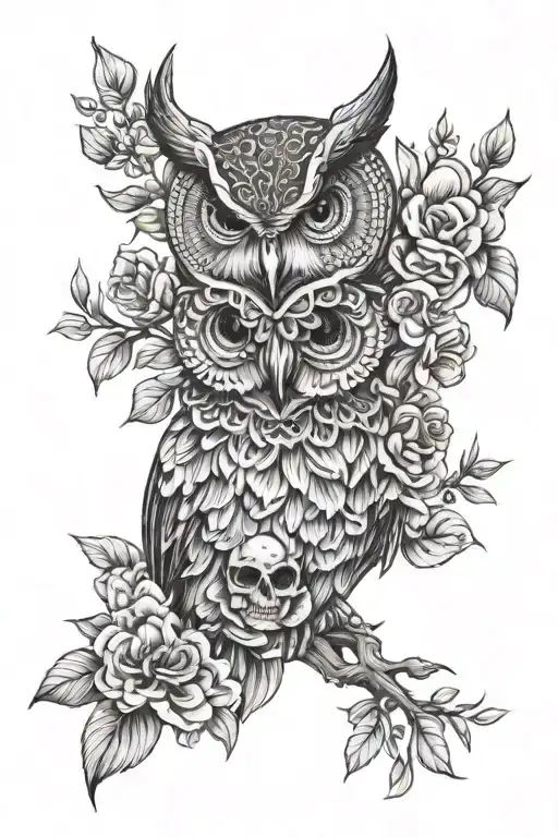 Owl Skull Flowers