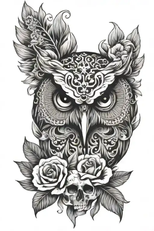 Owl Skull Flowers