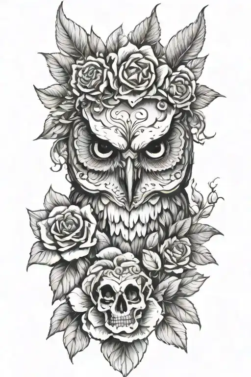 Owl Skull Flowers
