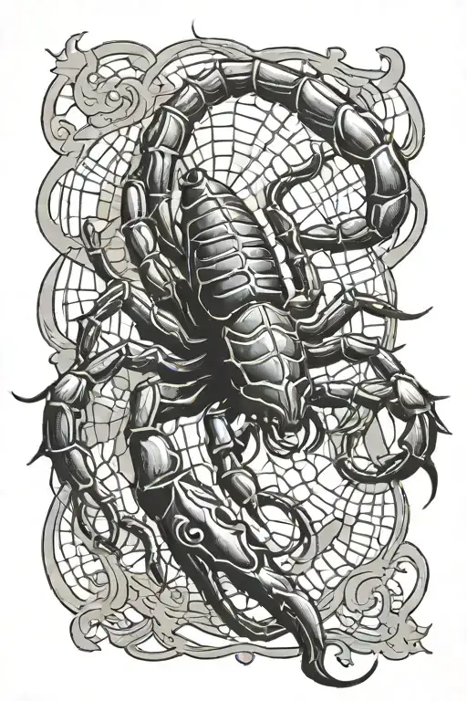 Scorpion On His Own Web