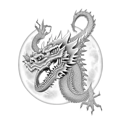 Japanese Dragon Head Full Chest