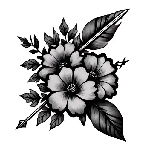 Quiver With Arrow Slide With Flowers