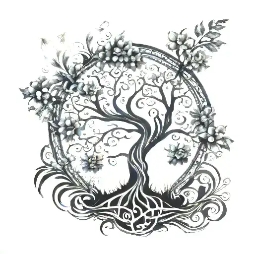 Tree Of Life Centerpiece Surrounded By Images