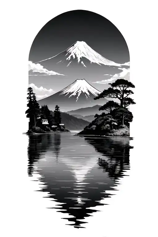 Mt Fuji Lake Infront