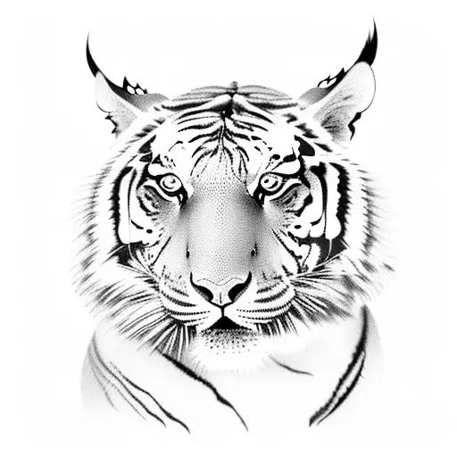 Tiger With A Chirst Cross And Racing