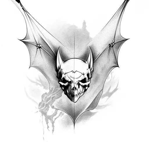Bat With Skull